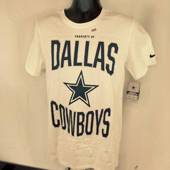 NEW Nike Dri-FIT NFL Property Of Dallas Cowboys Crew Neck T-Shirt White Mens S - Picture 2 of 8